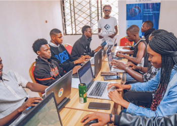 Fellows during a group practice at the Code Plateau Campus in Jos
Photo: PICTDA